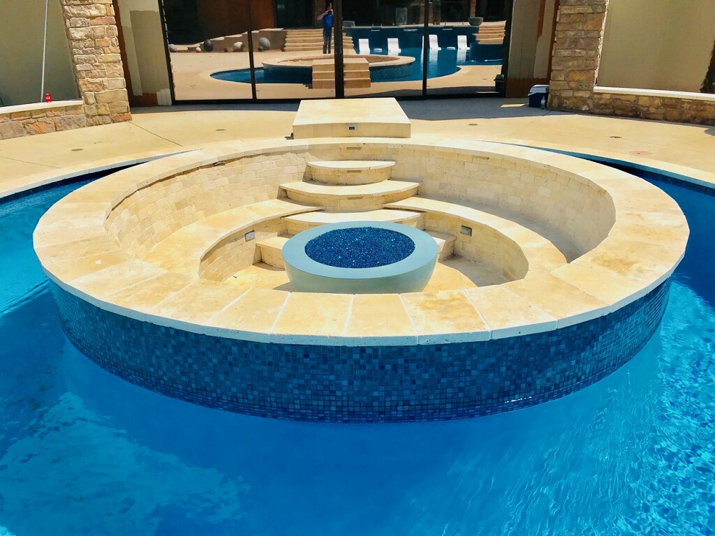 Freeform Pool with Raised Spa