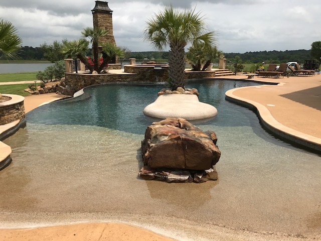 Freeform Pools and Spa with Tanning Ledge