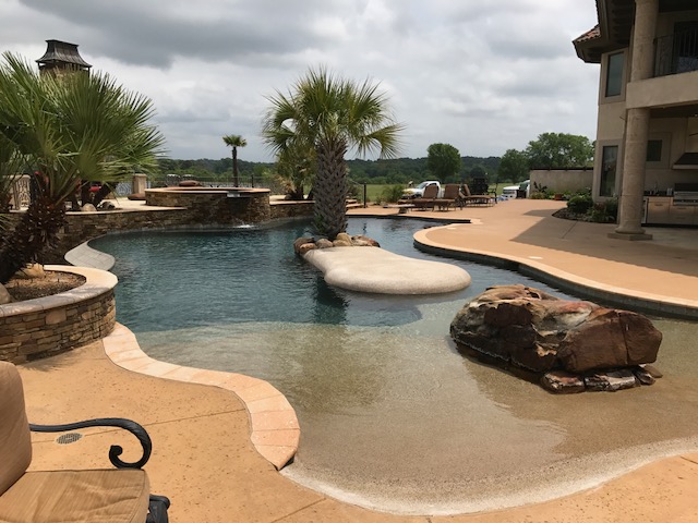 Freeform Pools and Spa with Tanning Ledge